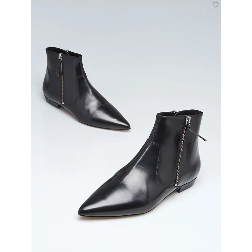 Isabel Marant Dawie Short Booties Black Leather Sz 36/Us 6